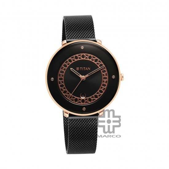 Titan Marhaba 2651KM06 Black Dial Stainless Steel Strap Quartz Women's Watch
