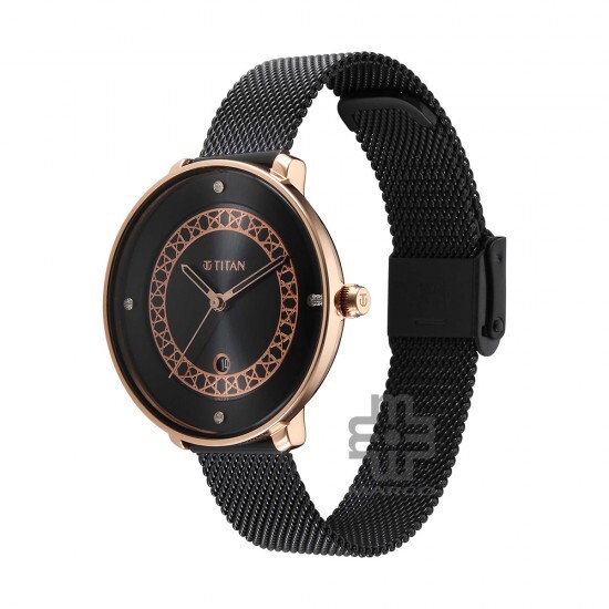 Titan Marhaba 2651KM06 Black Dial Stainless Steel Strap Quartz Women's Watch