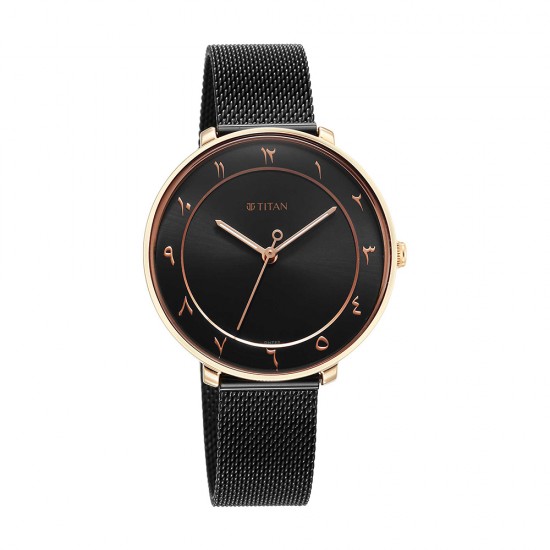 Titan Marhaba 2651KM07 Black Dial Stainless Steel Strap Quartz Women's Watch