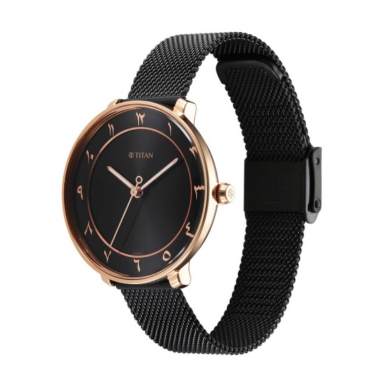 Titan Marhaba 2651KM07 Black Dial Stainless Steel Strap Quartz Women's Watch