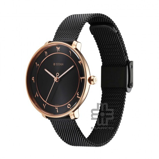 Titan Marhaba 2651KM07 Black Dial Stainless Steel Strap Quartz Women's Watch
