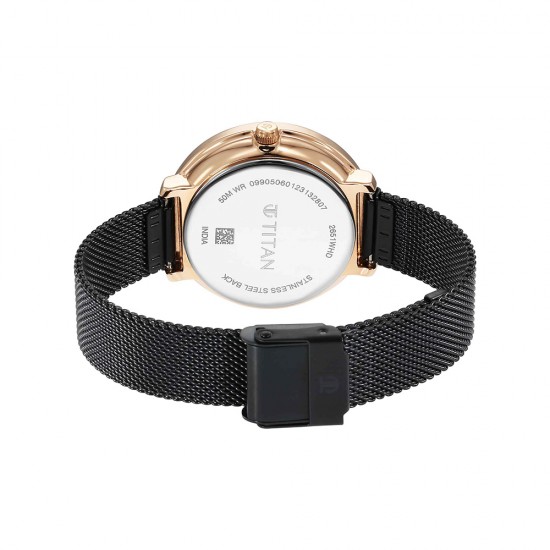 Titan Marhaba 2651KM07 Black Dial Stainless Steel Strap Quartz Women's Watch