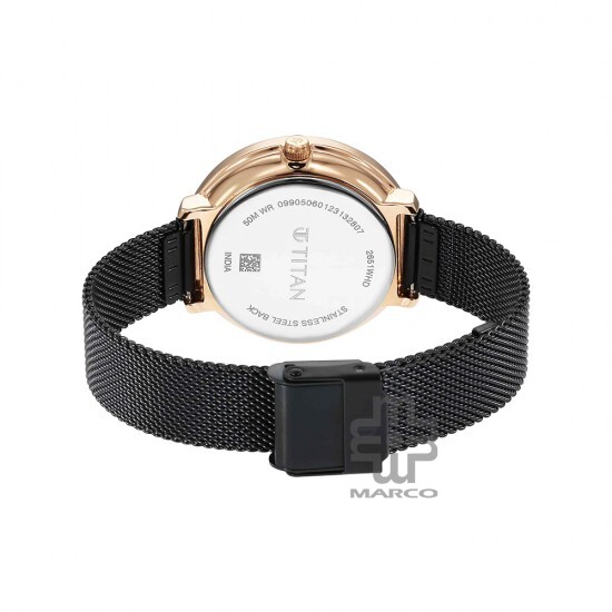 Titan Marhaba 2651KM07 Black Dial Stainless Steel Strap Quartz Women's Watch