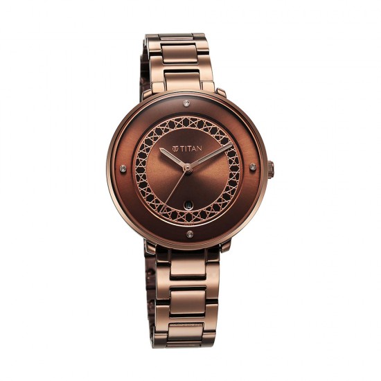 Titan Marhaba 2651QM03 Brown Dial Stainless Steep Strap Quartz Women's Watch Titan Marhaba 2651QM03 Brown Dial Stainless Steep Strap Quartz Women's Watch