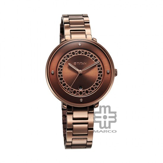 Titan Marhaba 2651QM03 Brown Dial Stainless Steep Strap Quartz Women's Watch