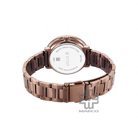 Titan Marhaba 2651QM03 Brown Dial Stainless Steep Strap Quartz Women's Watch