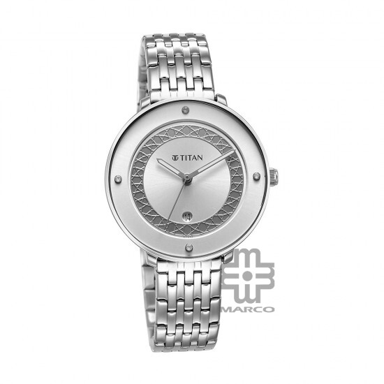 Titan Marhaba 2651SM05 White Dial Stainless Steel Strap Quartz Women's Watch