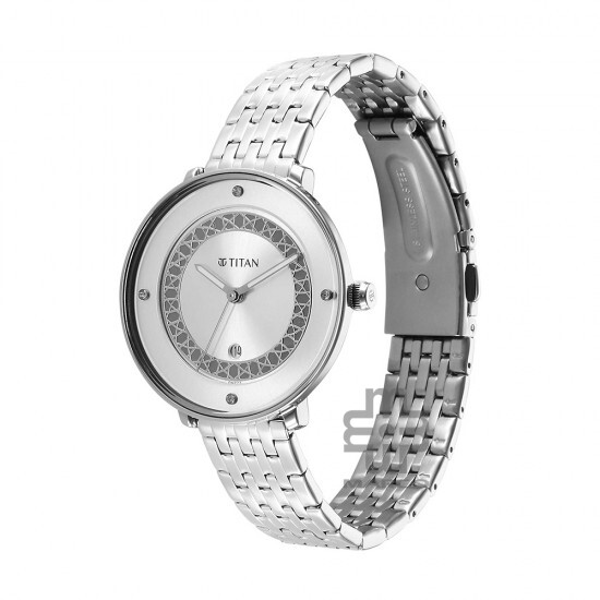 Titan Marhaba 2651SM05 White Dial Stainless Steel Strap Quartz Women's Watch