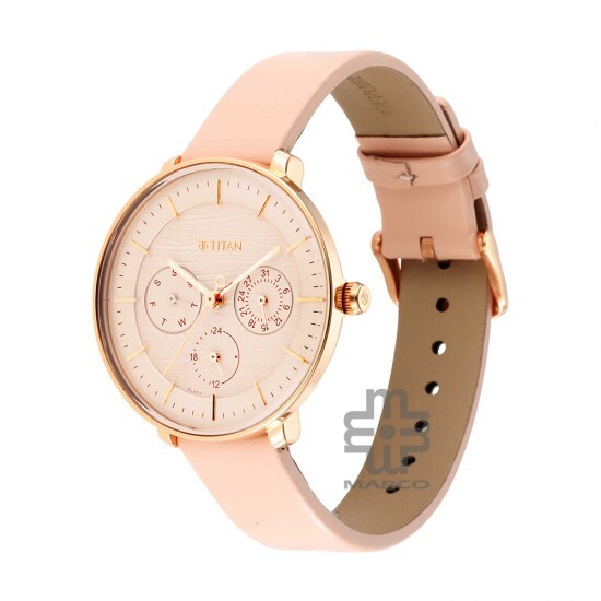 Titan Workwear 2651WL03 Rose Gold Dial Leather Strap Quartz Women's Watch