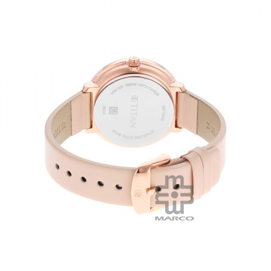 Titan Workwear 2651WL03 Rose Gold Dial Leather Strap Quartz Women's Watch