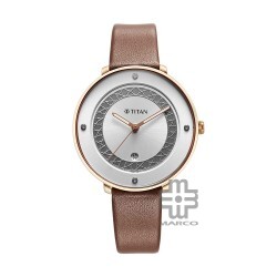 Titan Marhaba 2651WL11 White Dial Leather Strap Quartz Women's Watch