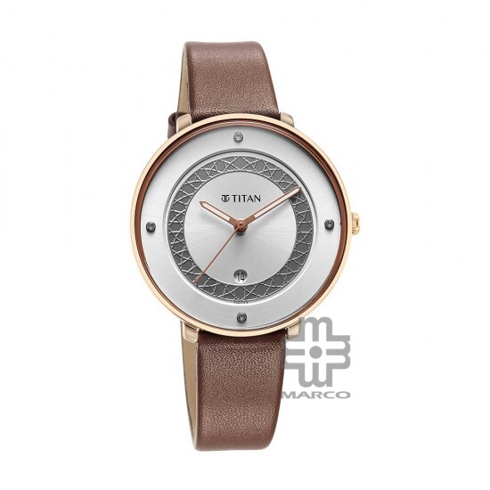 Titan Marhaba 2651WL11 White Dial Leather Strap Quartz Women's Watch