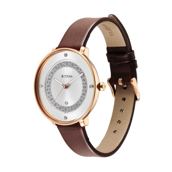 Titan Marhaba 2651WL11 White Dial Leather Strap Quartz Women's Watch Titan Marhaba 2651WL11 White Dial Leather Strap Quartz Women's Watch
