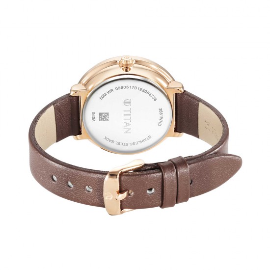 Titan Marhaba 2651WL11 White Dial Leather Strap Quartz Women's Watch Titan Marhaba 2651WL11 White Dial Leather Strap Quartz Women's Watch