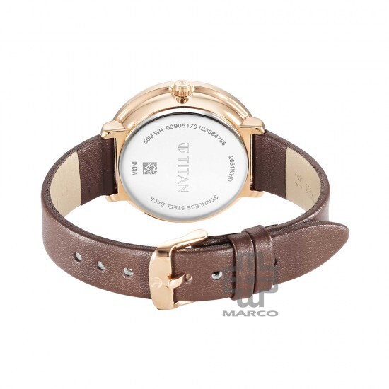 Titan Marhaba 2651WL11 White Dial Leather Strap Quartz Women's Watch