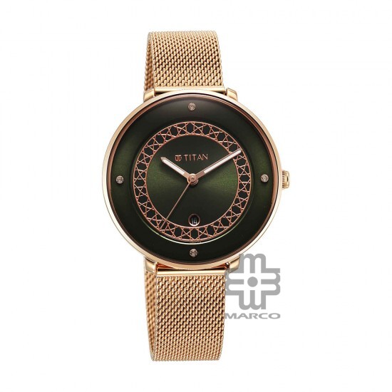 Titan Marhaba 2651WM07 Green Dial Stainless Steel Strap Quartz Women's Watch