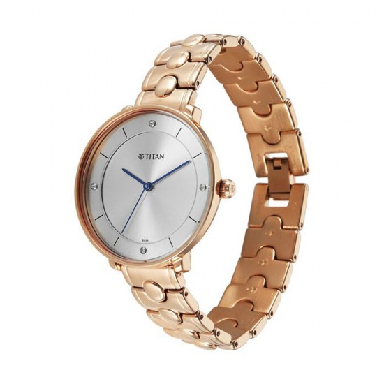 Titan Workwear 2651WM11 Grey Dial Stainless Steel Strap Quartz Women's Watch