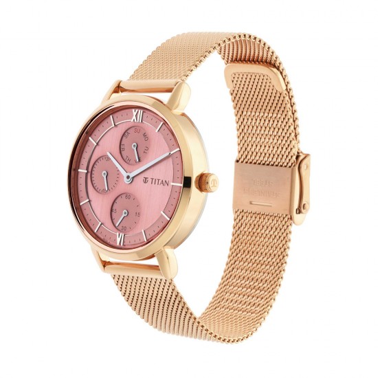 Titan Workwear 2652WM01 Rose Gold Dial Metal Strap Quartz Women's Watch Titan Workwear 2652WM01 Rose Gold Dial Metal Strap Quartz Women's Watch