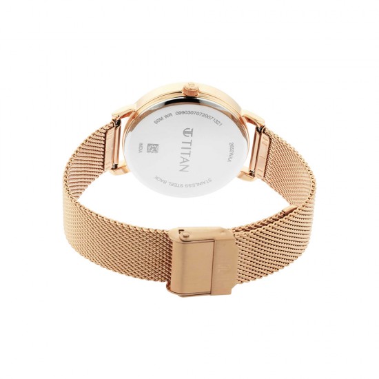 Titan Workwear 2652WM01 Rose Gold Dial Metal Strap Quartz Women's Watch Titan Workwear 2652WM01 Rose Gold Dial Metal Strap Quartz Women's Watch