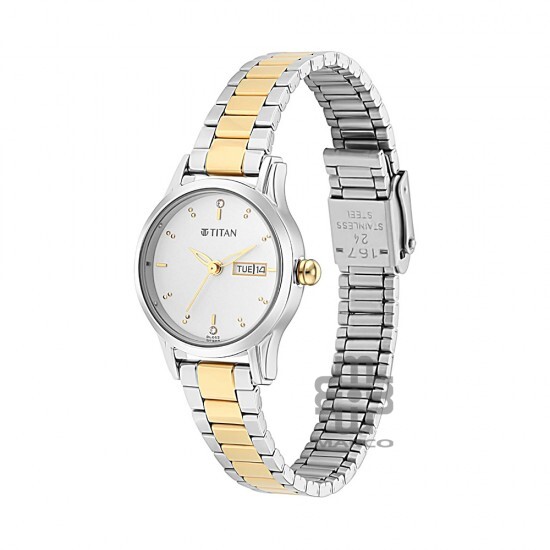Titan Lagan 2656BM01 Silver Dial Metal Strap Quartz Women's Watch
