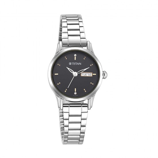 Titan Lagan 2656SM03 Black Dial Stainless Steel Strap Quartz Women's Watch Titan Lagan 2656SM03 Black Dial Stainless Steel Strap Quartz Women's Watch