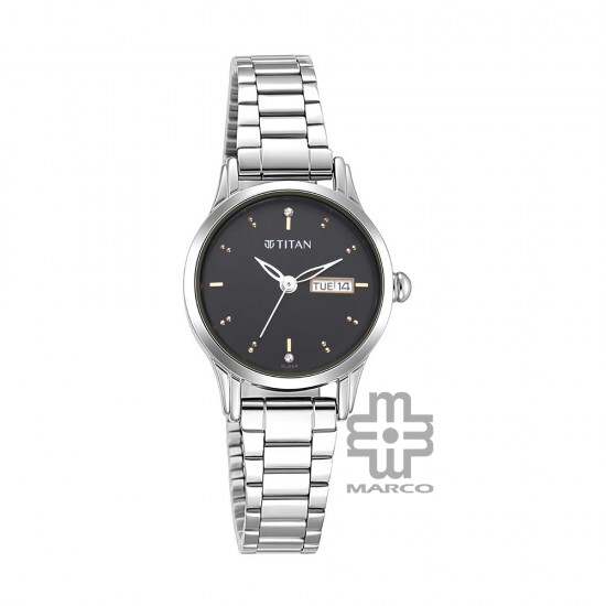 Titan Lagan 2656SM03 Black Dial Stainless Steel Strap Quartz Women's Watch