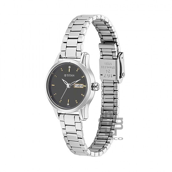 Titan Lagan 2656SM03 Black Dial Stainless Steel Strap Quartz Women's Watch