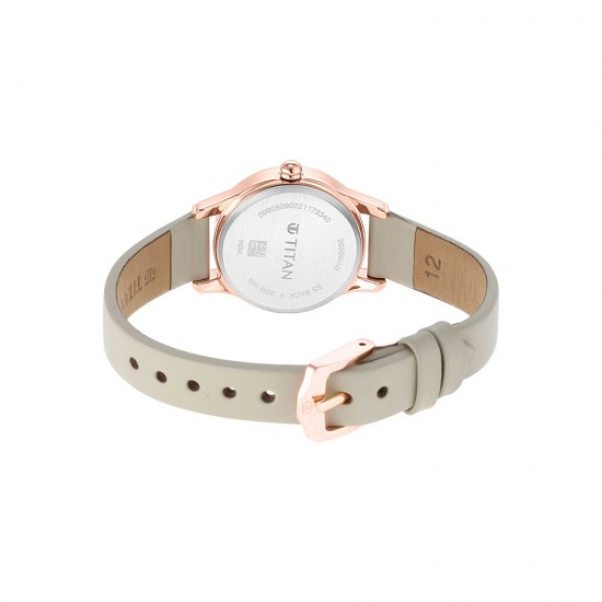 Titan Lagan 2656WL01 Brown Dial Leather Strap Quartz Women's Watch