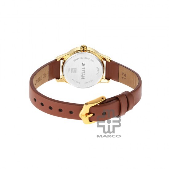Titan Lagan 2656YL01 White Dial Leather Strap Quartz Women's Watch