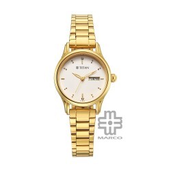 Titan Lagan 2656YM02 Gold Dial Stainless Steel Strap Quartz Women's Watch