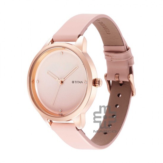 Titan Pastel Dreams 2664WL02 Pink Dial Leather Strap Quartz Women's Watch