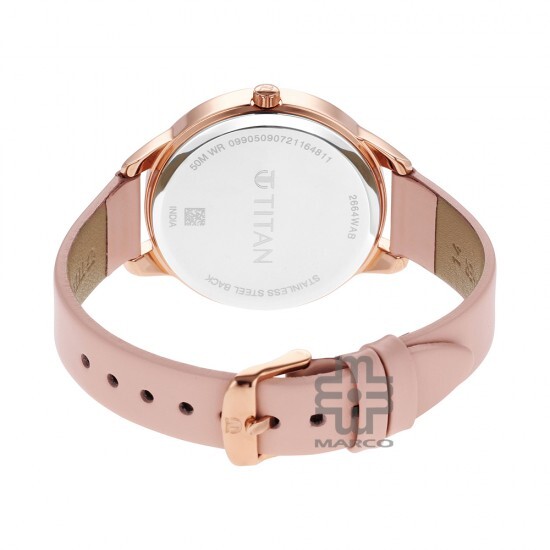 Titan Pastel Dreams 2664WL02 Pink Dial Leather Strap Quartz Women's Watch