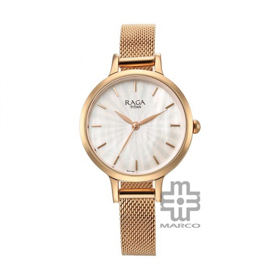 Titan Raga Power Pearls 2666WM01 Mother of Pearl Dial Metal Strap Quartz Women's Watch