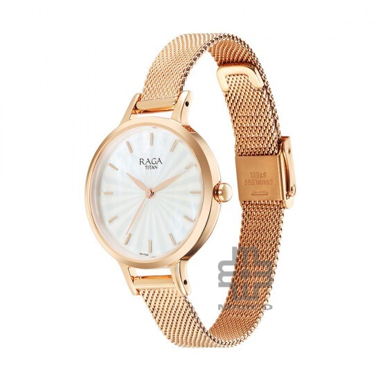 Titan Raga Power Pearls 2666WM01 Mother of Pearl Dial Metal Strap Quartz Women's Watch