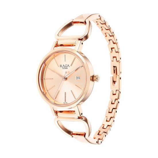 Titan Raga Viva 2669WM01 Rose Gold Dial Metal Strap Quartz Women's Watch Titan Raga Viva 2669WM01 Rose Gold Dial Metal Strap Quartz Women's Watch