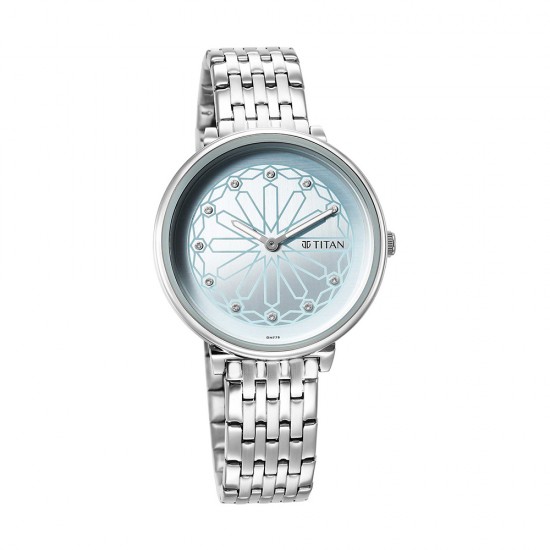 Titan Marhaba 2673SM03 Blue Dial Stainless Steel Strap Quartz Women's Watch Titan Marhaba 2673SM03 Blue Dial Stainless Steel Strap Quartz Women's Watch