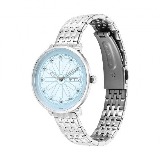 Titan Marhaba 2673SM03 Blue Dial Stainless Steel Strap Quartz Women's Watch Titan Marhaba 2673SM03 Blue Dial Stainless Steel Strap Quartz Women's Watch