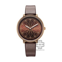 Titan Marhaba 2673WL02 Brown Dial Leather Strap Quartz Women's Watch