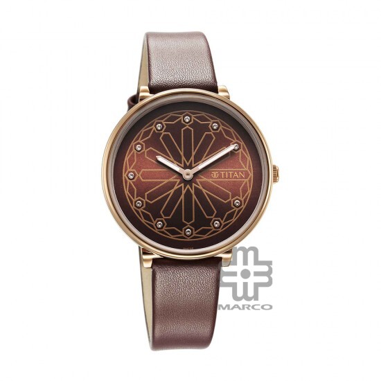 Titan Marhaba 2673WL02 Brown Dial Leather Strap Quartz Women's Watch