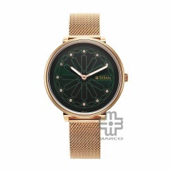 Titan Marhaba 2673WM03 Green Dial Stainless Steel Strap Quartz Women's Watch