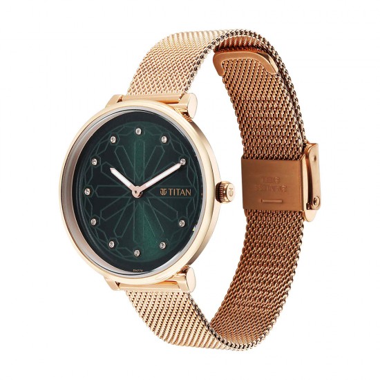 Titan Marhaba 2673WM03 Green Dial Stainless Steel Strap Quartz Women's Watch Titan Marhaba 2673WM03 Green Dial Stainless Steel Strap Quartz Women's Watch