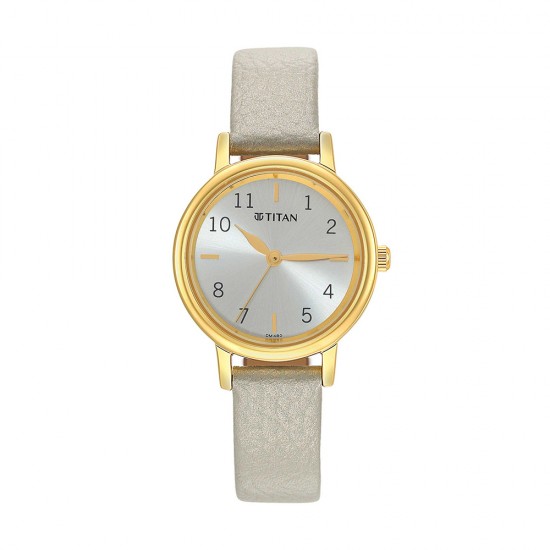 Titan Karishma 2678YL01 Grey Dial Leather Strap Quartz Women's Watch