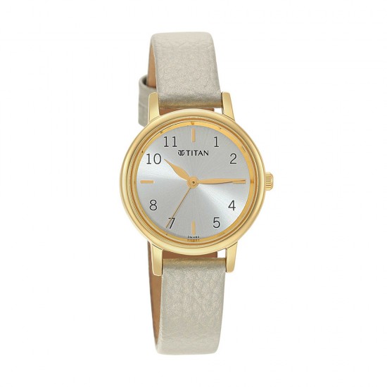 Titan Karishma 2678YL01 Grey Dial Leather Strap Quartz Women's Watch