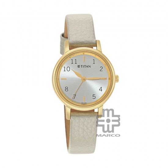 Titan Karishma 2678YL01 Grey Dial Leather Strap Quartz Women's Watch