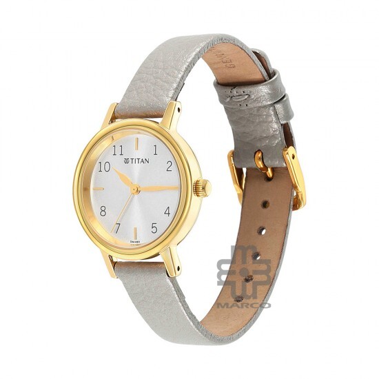 Titan Karishma 2678YL01 Grey Dial Leather Strap Quartz Women's Watch