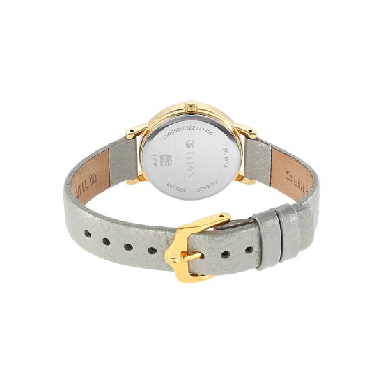Titan Karishma 2678YL01 Grey Dial Leather Strap Quartz Women's Watch