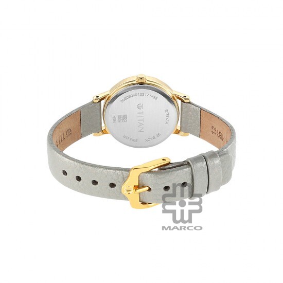 Titan Karishma 2678YL01 Grey Dial Leather Strap Quartz Women's Watch