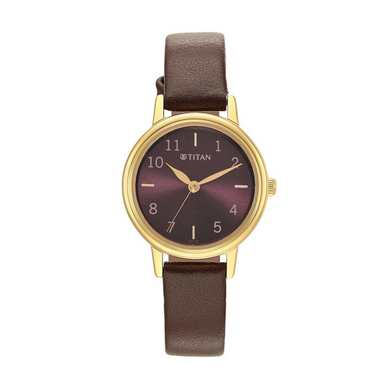 Titan Karishma 2678YL02 Brown Dial Leather Strap Quartz Women's Watch Titan Karishma 2678YL02 Brown Dial Leather Strap Quartz Women's Watch
