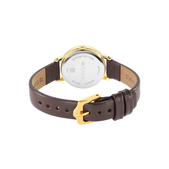 Titan Karishma 2678YL02 Brown Dial Leather Strap Quartz Women's Watch Titan Karishma 2678YL02 Brown Dial Leather Strap Quartz Women's Watch