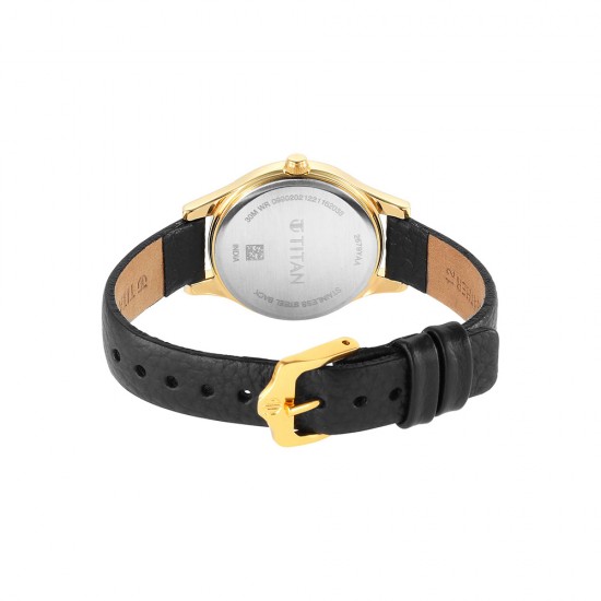 Titan Karishma 2679YL01 White Dial Leather Strap Quartz Women's Watch